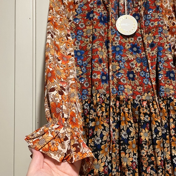 Umgee Multicolor Floral Long Sleeve Dress - Picture 2 of 3